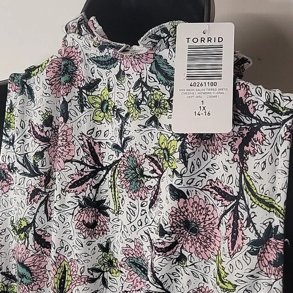 NWT Torrid Midi Gauze Tiered Dress - Picture 9 of 10